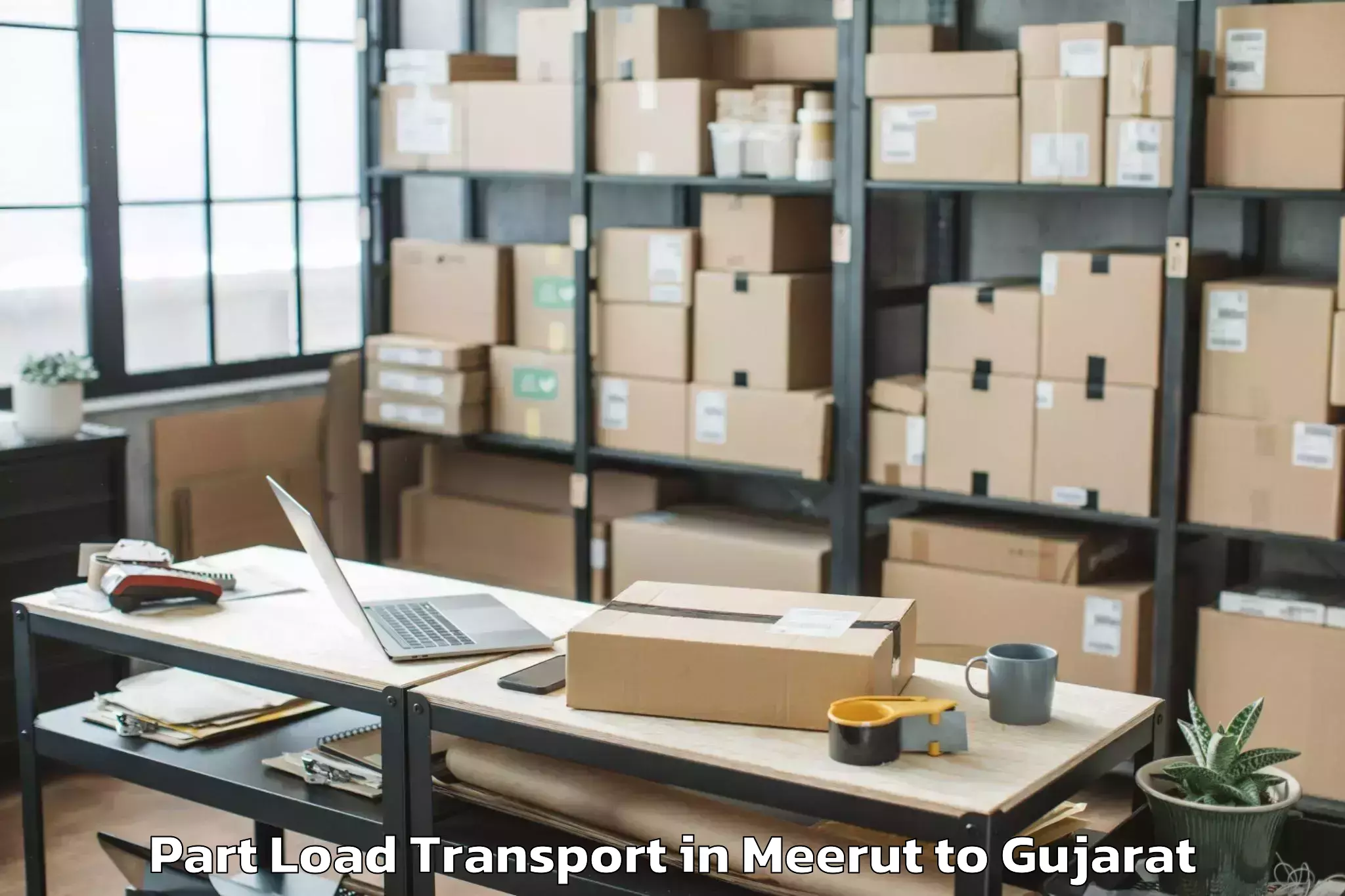 Top Meerut to Tharad Part Load Transport Available